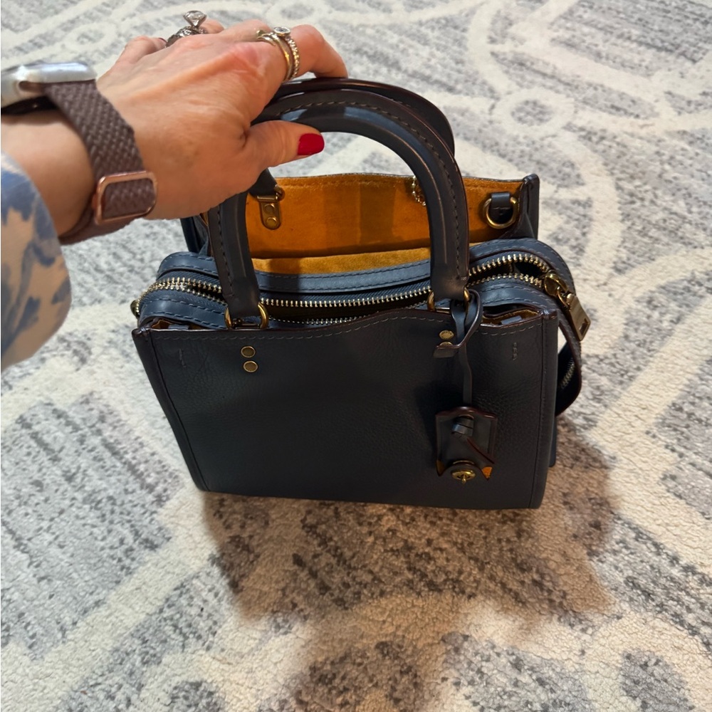 Coach Rogue 25 dark denim  Leather Handbag - Picture 4 of 9